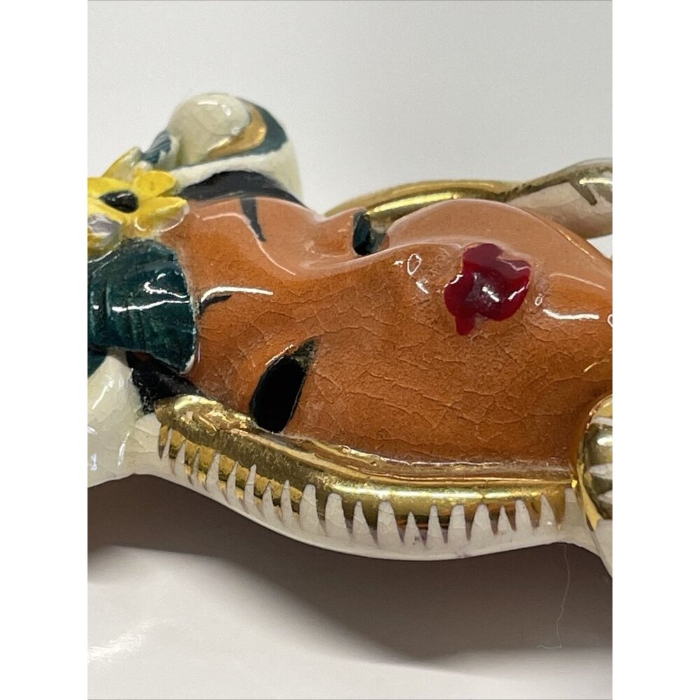 RARE Vintage Copo De Oro 1940s Porcelain Lady's Head Brooch Lin Sticker Read B10 - Picture 13 of 15